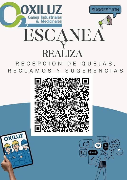 Escanea y realiza recepción de quejas, reclamos y sugerencias — OXILUZ